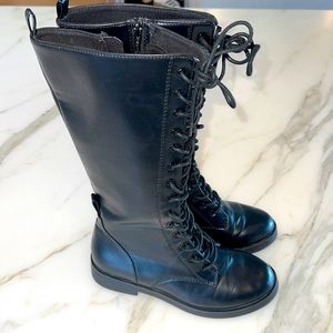 Zara tall lace up boots with zipper side